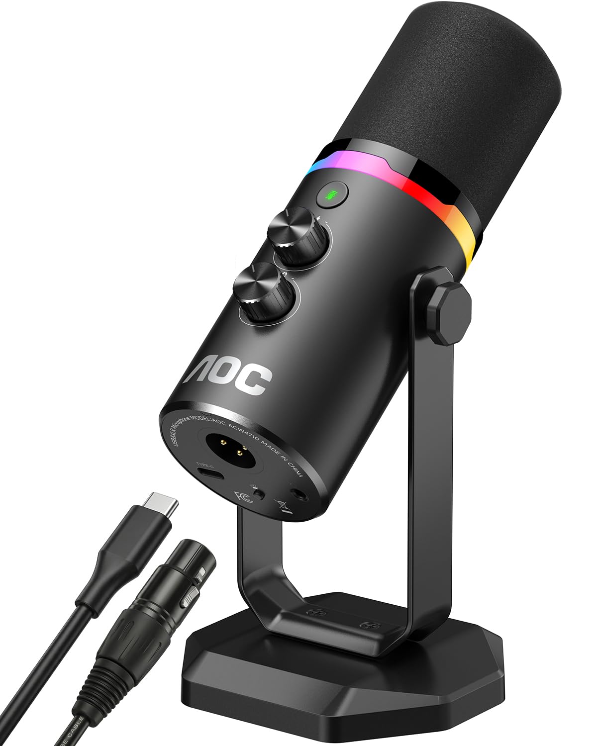 میکروفن داینامیک AOC USB/XLR برای گیمینگ و پادکست